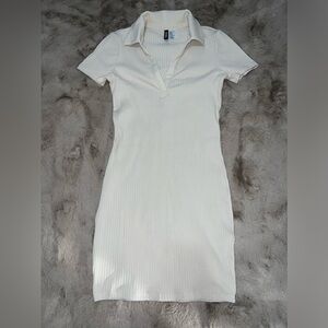 H&M beige v-neck line dress